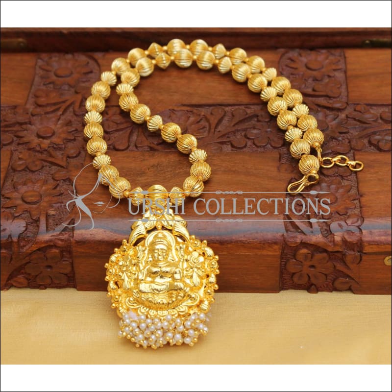 DESIGNER HAND MADE GOLD PLATED TEMPLE NECKLACE UC-NEW2874 - Necklace Set