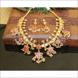 Designer High Gold plated Necklace set M127 - RED - Necklace Set