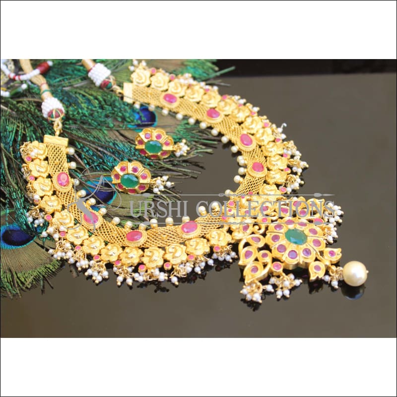 Designer High Gold plated Peacock Necklace set M118 - Necklace Set