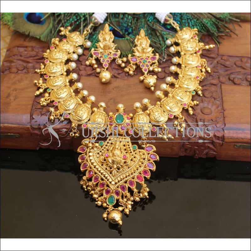 Designer High Gold plated Temple Necklace set M119 - Necklace Set