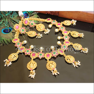 Designer High Gold plated Temple Necklace set M126 - Necklace Set