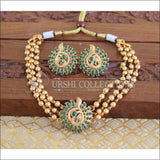 Designer Kemp short peacock necklace set M627 - green - Necklace Set