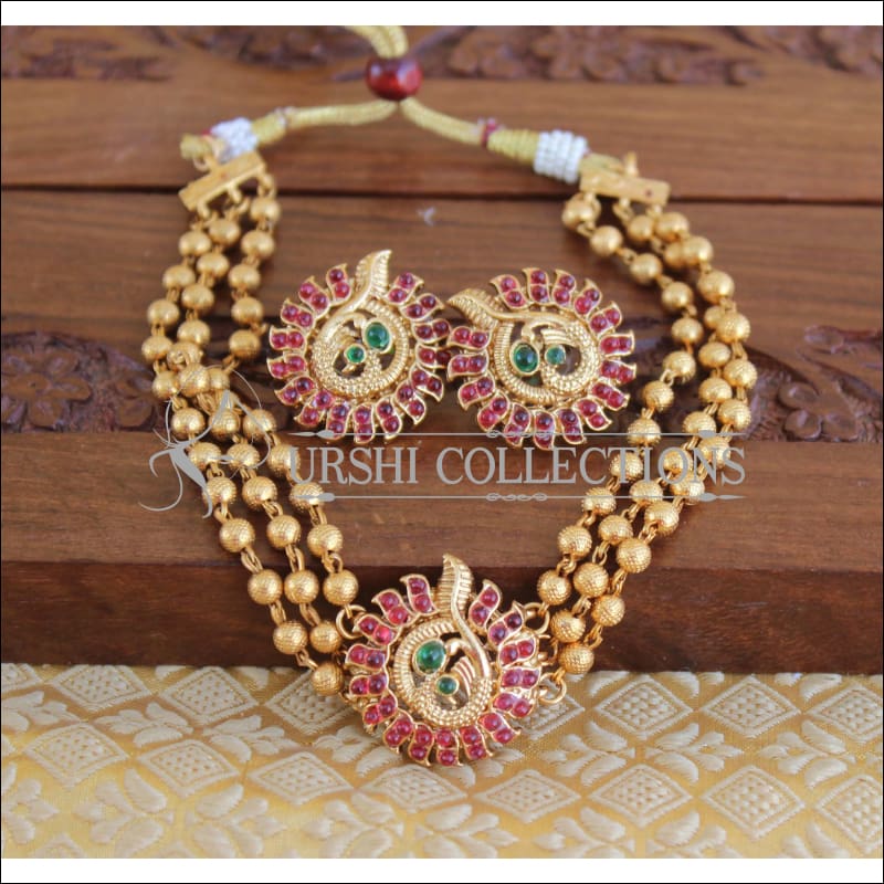 Designer Kemp short peacock necklace set M627 - multi - Necklace Set