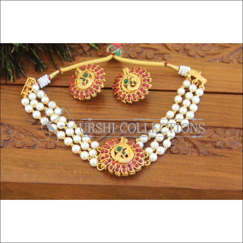 Designer Kemp short peacock necklace set M630 - MULTY - Necklace Set