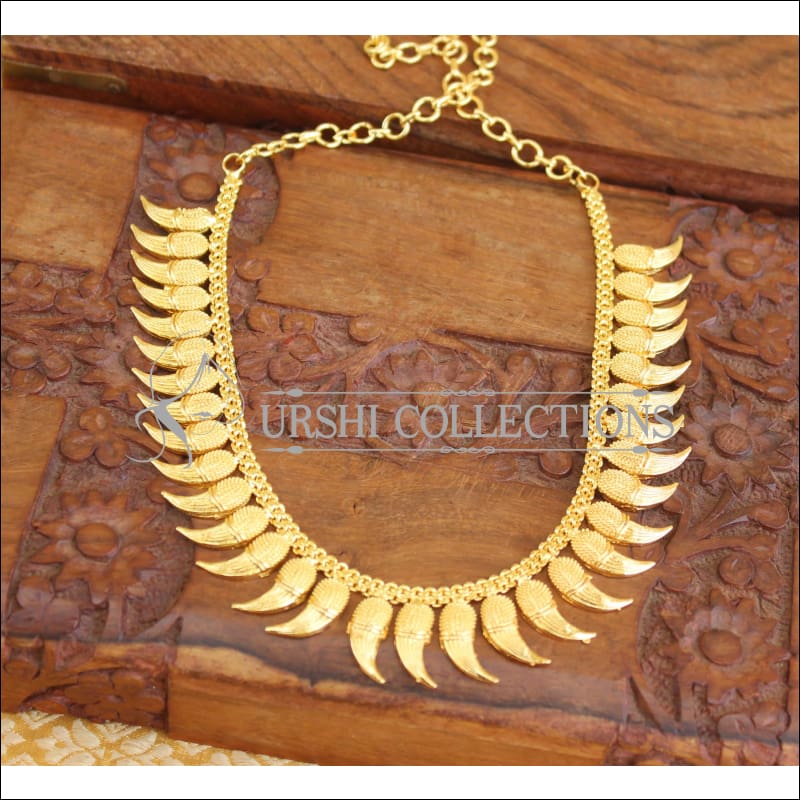 Designer kerala style gold plated necklace M136 - Necklace Set