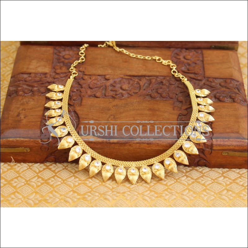 Designer kerala style gold plated necklace M141 - Necklace Set