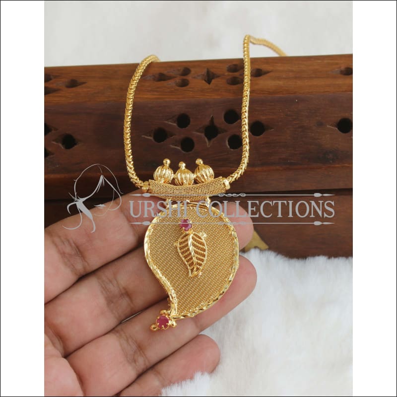 Designer Kerala style gold plated necklace M345 - Necklace Set