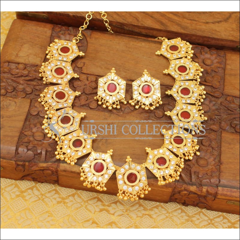 Designer kerala style palakka Necklace set M86 - Necklace Set
