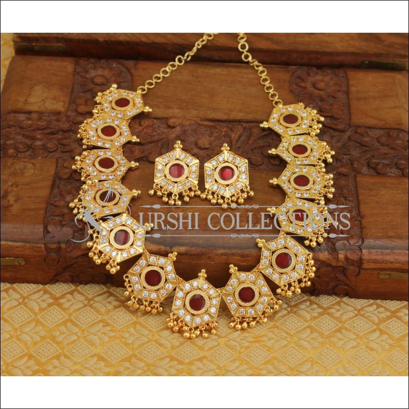 Designer kerala style palakka Necklace set M86 - Necklace Set