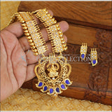 Designer Kerala style temple necklace set M315 - BLUE - Necklace Set