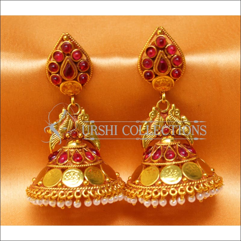 Designer Lakshmi Earrings Set UC-NEW2043 - Ruby - Earrings