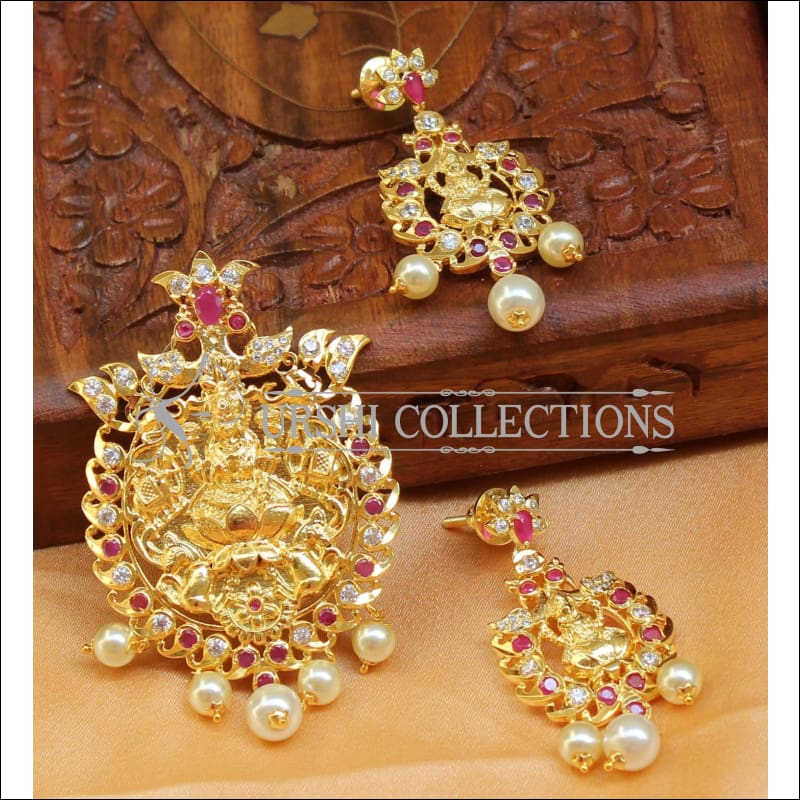 Designer Lakshmi Pendant Set UC-NEW890 - Ruby - Pendant Set