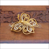 Designer Matte Finish Butterfly Saree Pin UC-NEW1930 - White - saree pins