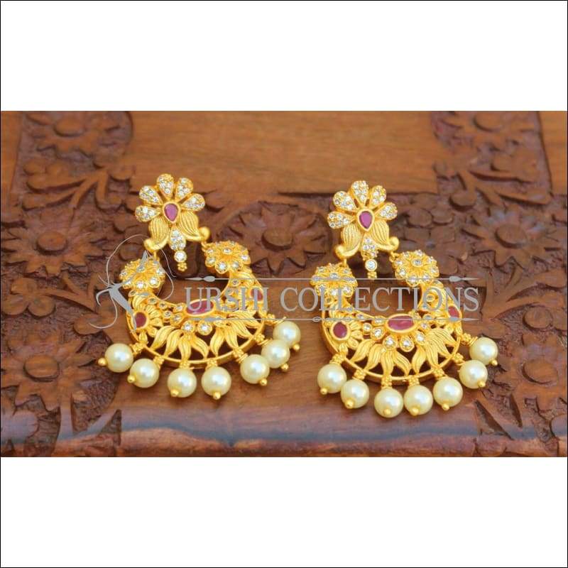 Designer Matte Finish CZ Earrings - Earrings