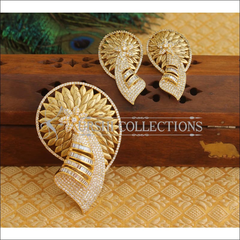 Designer matte finish CZ Pendant set M490 - Pendant Set