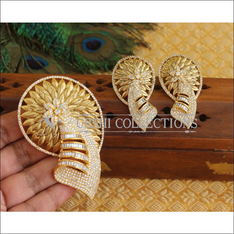 Designer matte finish CZ Pendant set M490 - Pendant Set