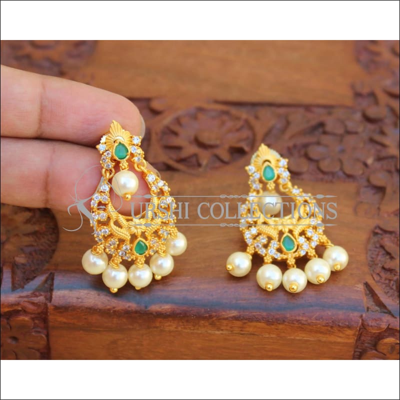 Designer Matte Finish Earrings Set UC-NEW2109 - Green - Earrings