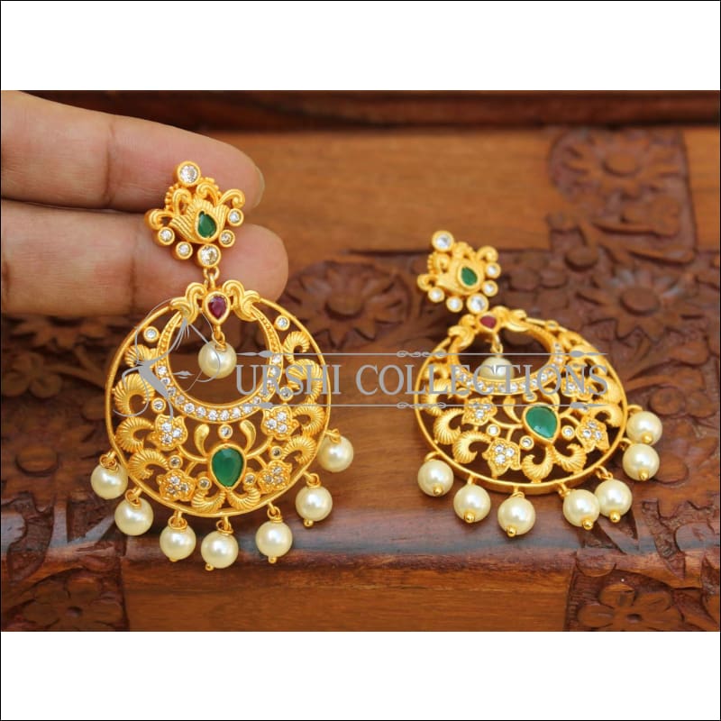 Designer Matte Finish Earrings Set UC-NEW2185 - Green&Red - Earrings