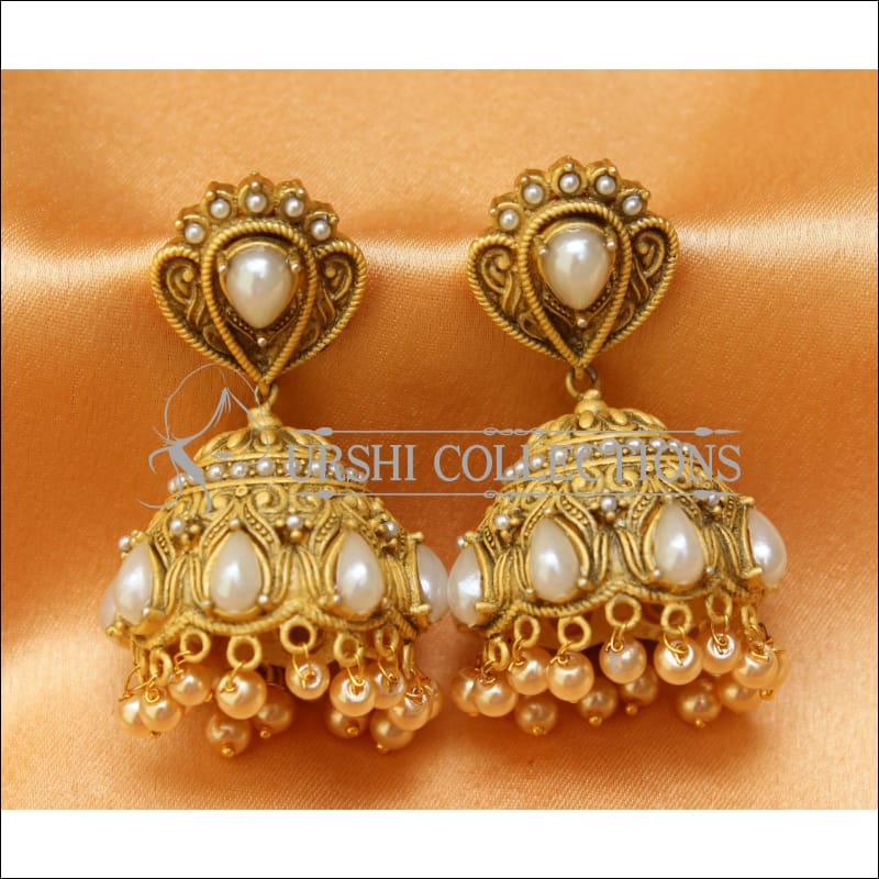 Designer Matte Finish Earrings Set UC-NEW2281 - White - Earrings