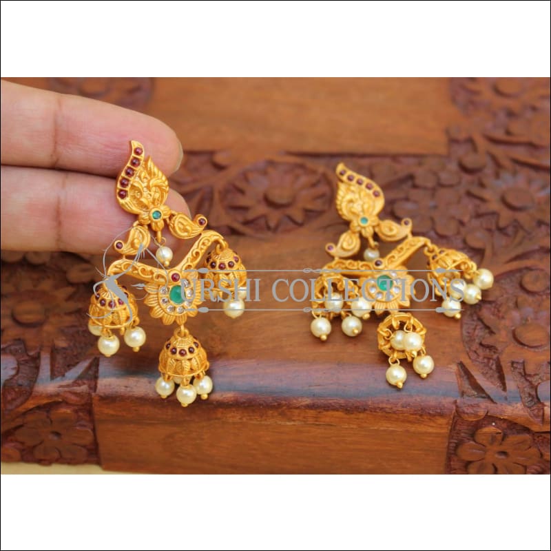 DESIGNER MATTE FINISH EARRINGS UC-NEW 2832 - MULTI COLOUR - Earrings