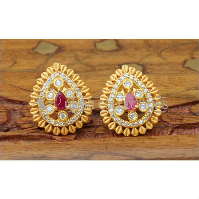 Designer Matte Finish Earrings UC-NEW1338 - Red - Earrings