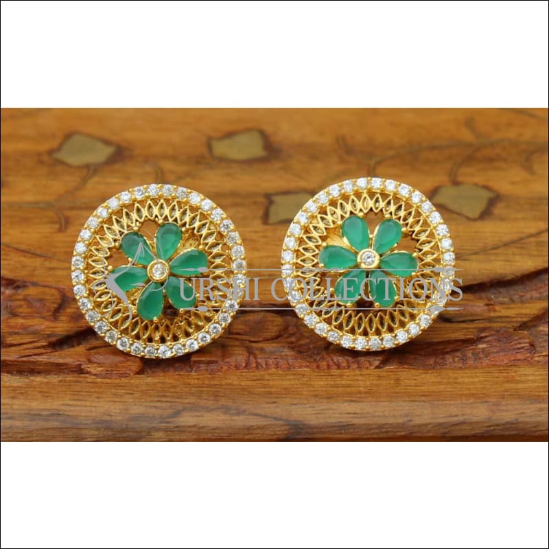 Designer Matte Finish Earrings UC-NEW1343 - Green - Earrings