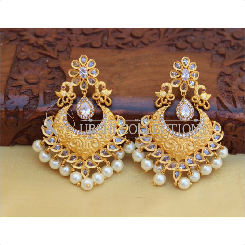 DESIGNER MATTE FINISH EARRINGS UC-NEW3151 - White - Earrings