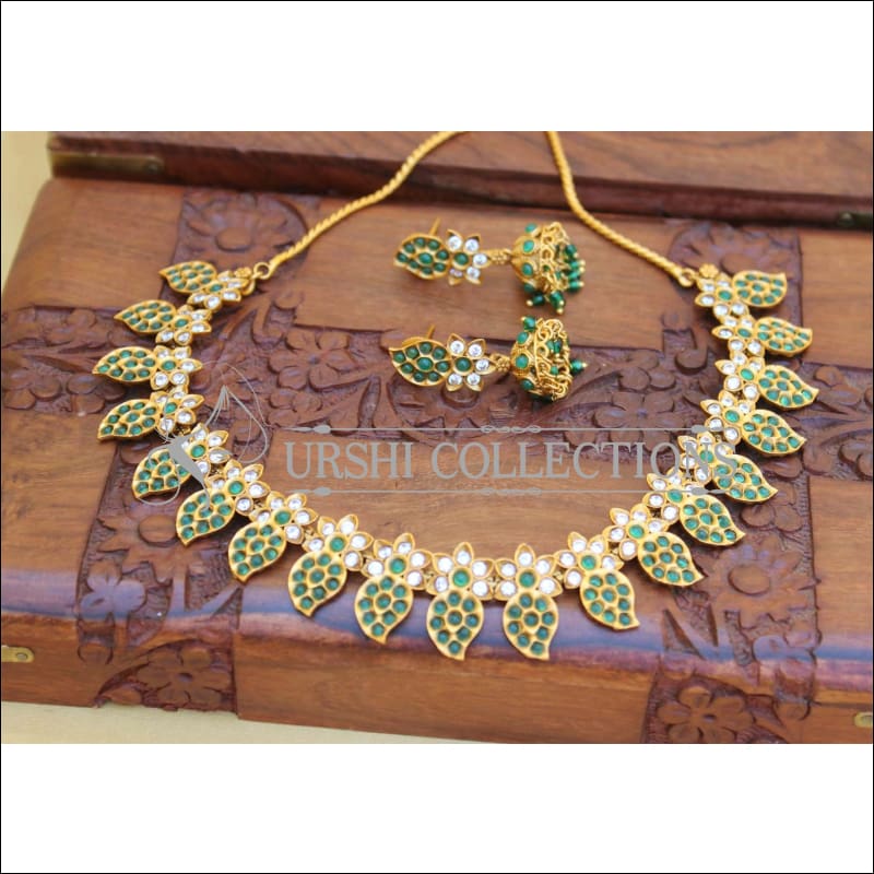 DESIGNER MATTE FINISH KEMP NECKLACE SET UC-NEW3113 - Necklace Set