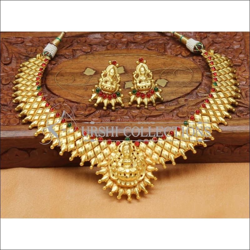 Designer Matte Finish Lakshmi Necklace Set UC-NEW1301 - Multi - Necklace Set