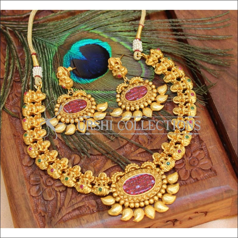 Designer Matte Finish Lakshmi Necklace Set UC-NEW563 - Necklace Set