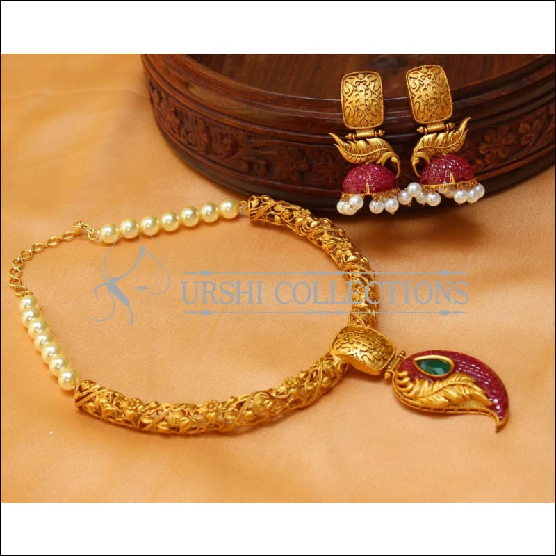 Designer Matte Finish Mango Necklace Set UC-NEW1318 - Necklace Set