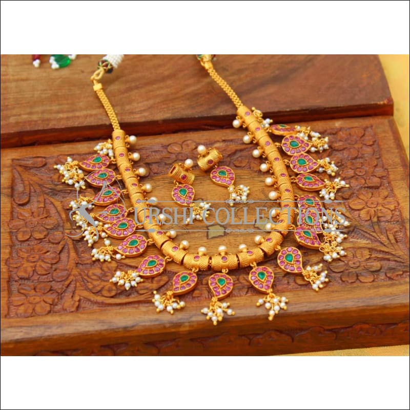 Designer Matte Finish Mango Necklace Set UC-NEW2460 - Multy - Necklace Set