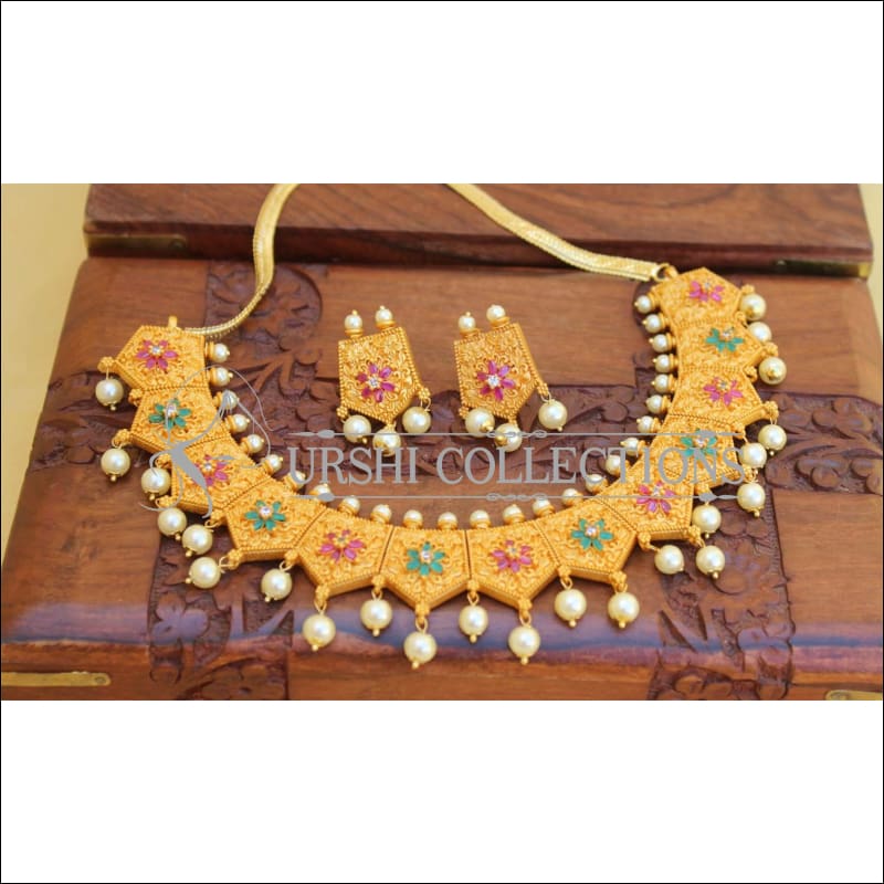 DESIGNER MATTE FINISH NECKLACE SET UC-NEW3181 - Necklace Set