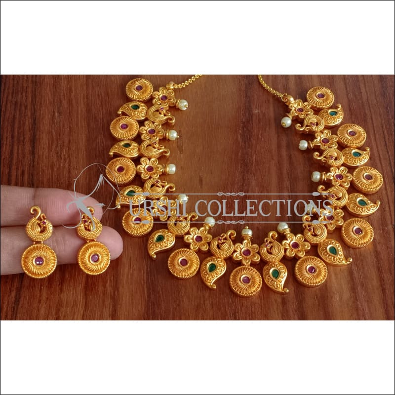 DESIGNER MATTE FINISH NECKLACE SET UTV1187 - Necklace Set