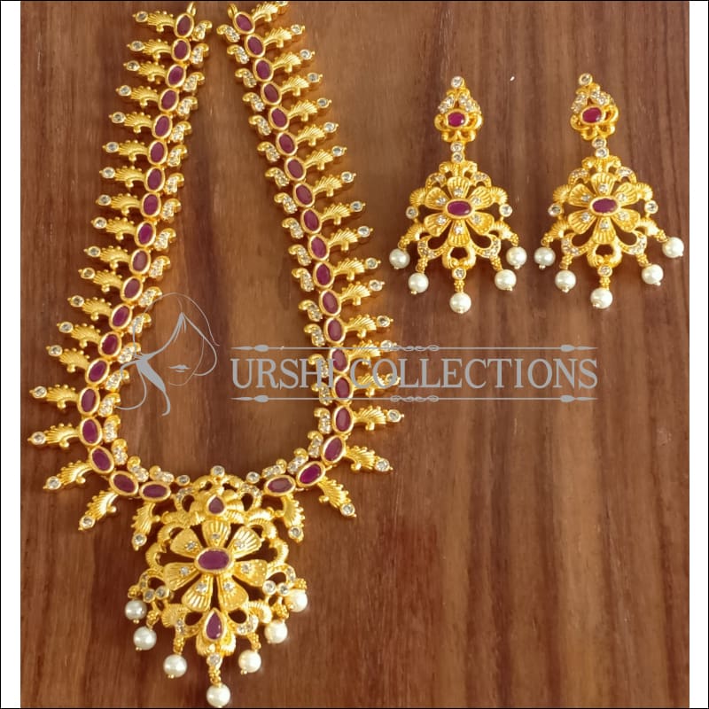 DESIGNER MATTE FINISH NECKLACE SET UTV1193 - Necklace Set