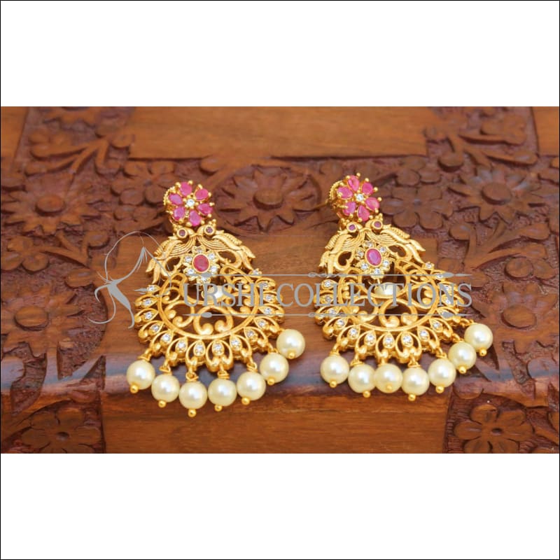 Designer Matte Finish Peacock Earrings Set UC-NEW2137 - Earrings