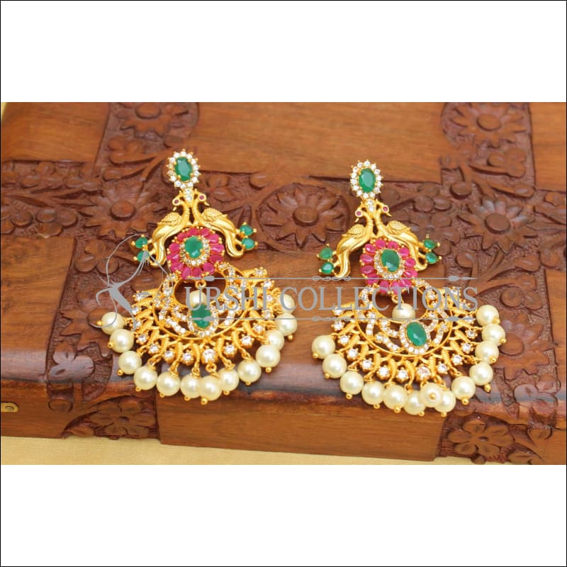 Designer Matte Finish Peacock Earrings Set UC-NEW2184 - Earrings