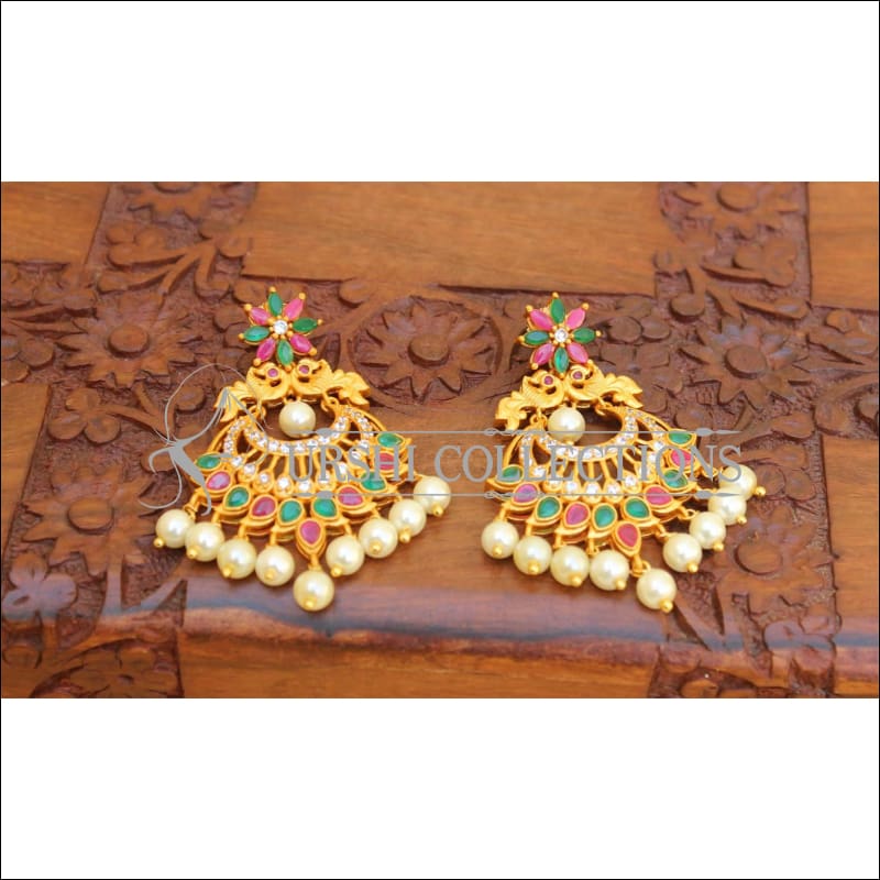 Designer Matte Finish Peacock Earrings Set UC-NEW2199 - Earrings