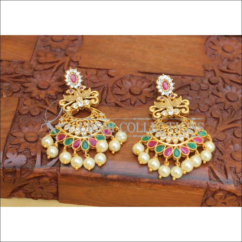 Designer Matte Finish Peacock Earrings Set UC-NEW2200 - Earrings