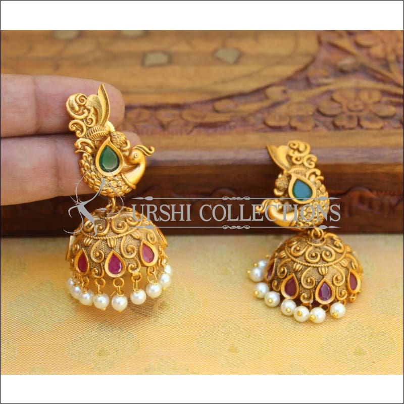 Designer Matte Finish Peacock Earrings Set UC-NEW2217 - Multy - Earrings