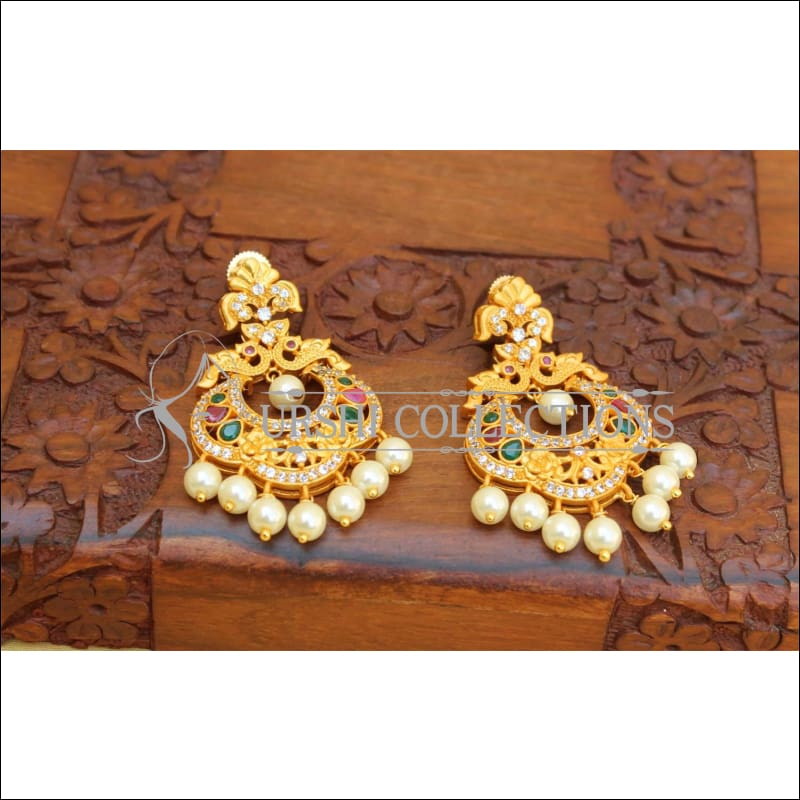 Designer Matte Finish Peacock Earrings UC-NEW2098 - Earrings