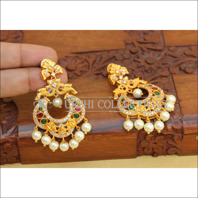 Designer Matte Finish Peacock Earrings UC-NEW2098 - Earrings