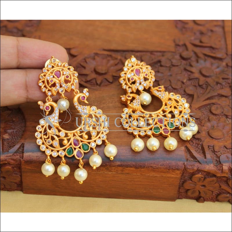 Designer Matte Finish Peacock Earrings UC-NEW2100 - Multy - Earrings