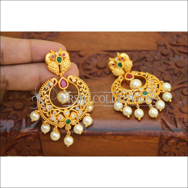 Designer Matte Finish Peacock Earrings UC-NEW2103 - Multy - Earrings