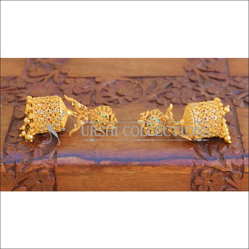 DESIGNER MATTE FINISH PEACOCK EARRINGS UTV694 - Earrings