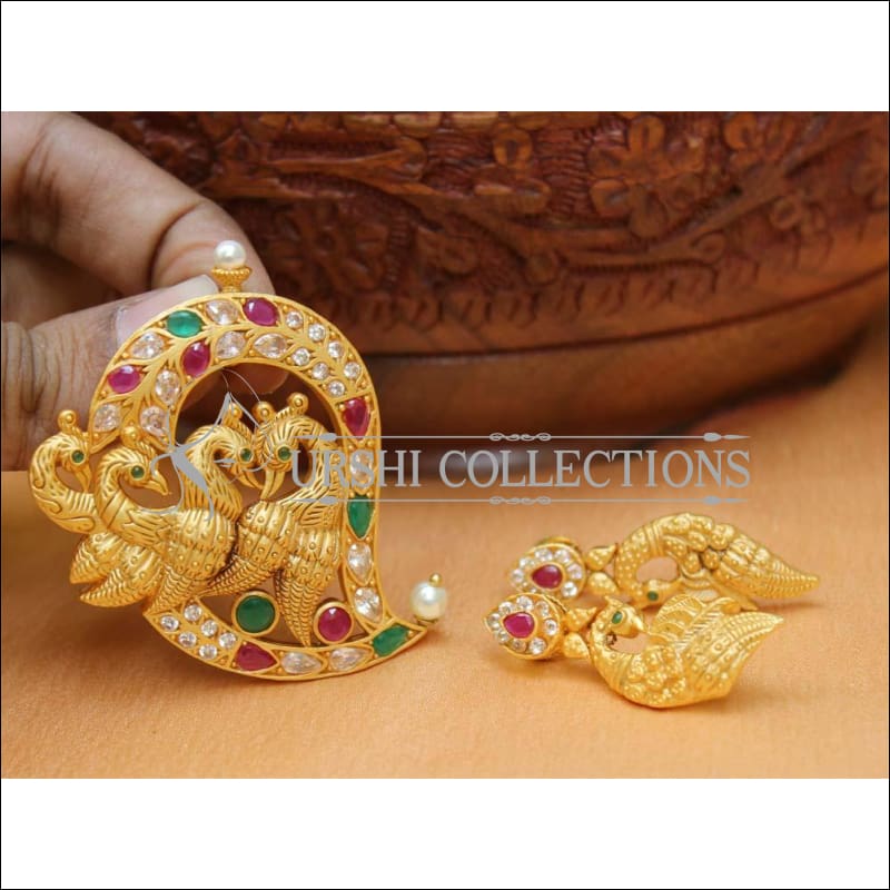 Designer Matte Finish Peacock Pendant Set UC-NEW1164 - Multi - Pendant Set