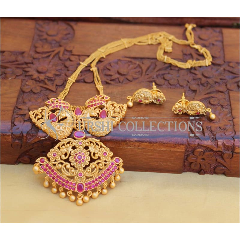 DESIGNER MATTE FINISH PEACOCK PENDANT SET UC-NEW3033 - Pendant Set