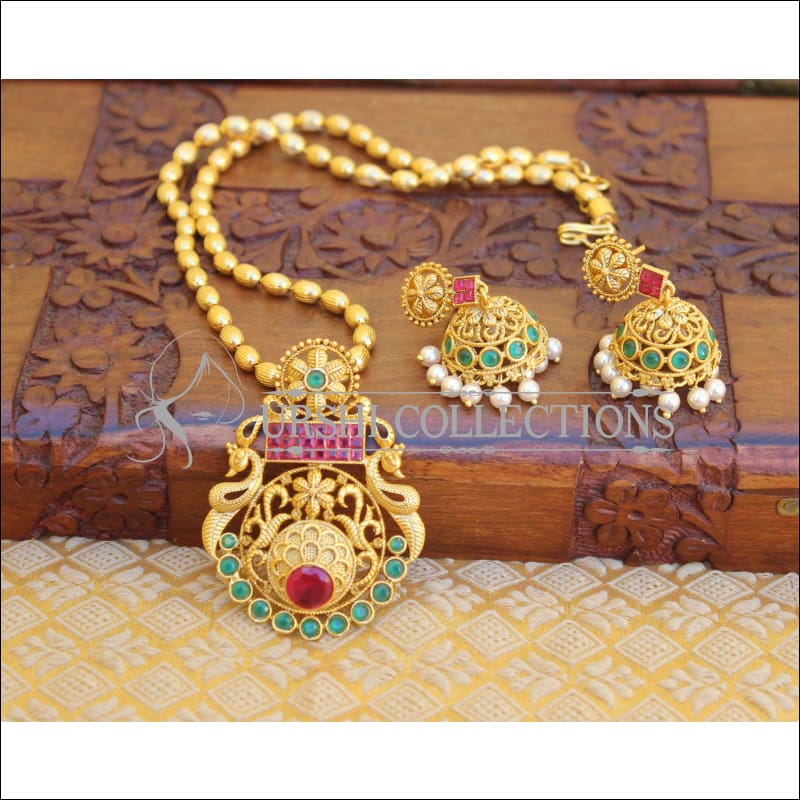 DESIGNER MATTE FINISH PEACOCK PENDANT SET UTV401 - Pendant Set