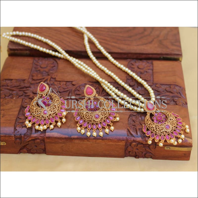 DESIGNER MATTE FINISH PEARL SET UC-NEW3030 - Necklace Set