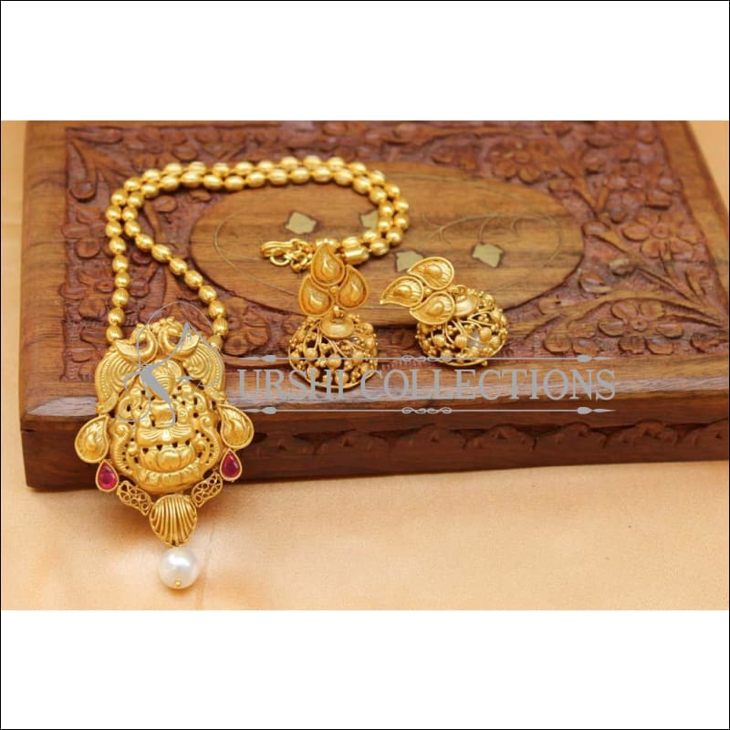 Designer Matte Finish Pendant Set UC-NEW1154 - Ruby - Pendant Set